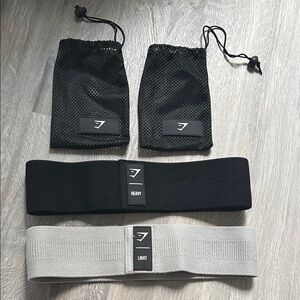 Gymshark Black and Gray Resistance Bands Set